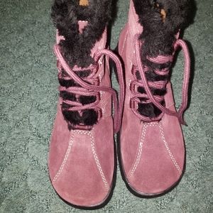 Brand New Report Purplish/Black Suede with Faux Fur Size 9 Boots